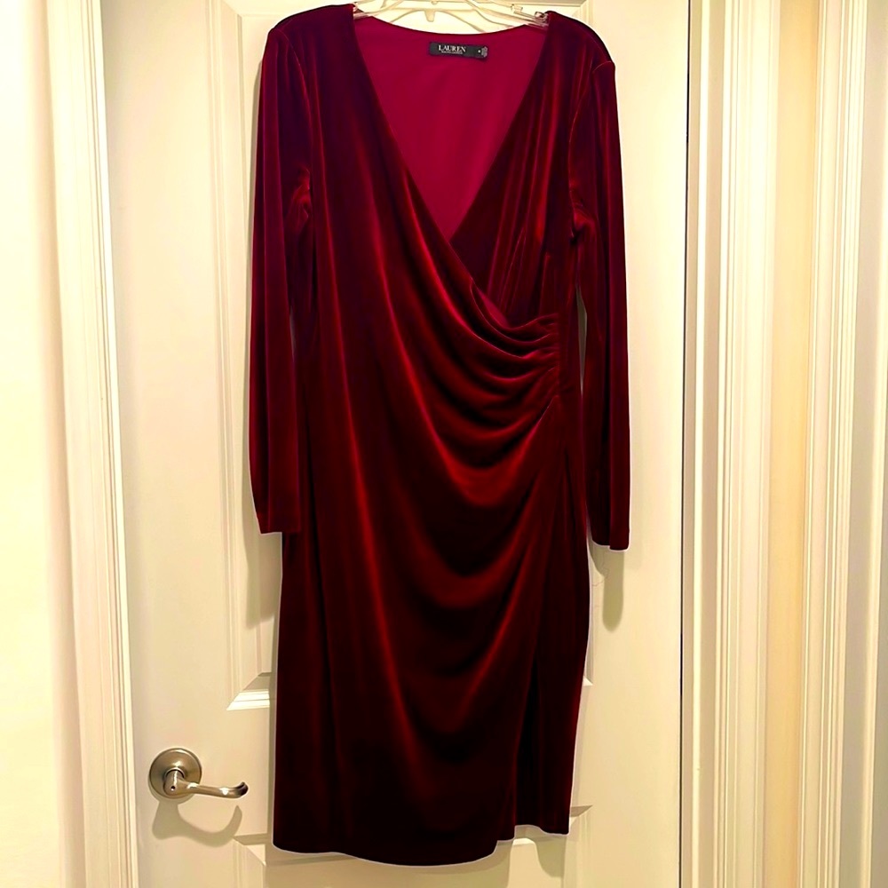 Lauren Ralph Lauren long sleeves red Torelana Dress